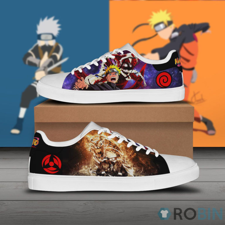 Naruto and Kakashi Skate Sneakers Custom Naruto Anime Shoes
