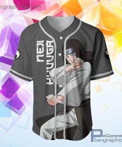 Neji Hyuuga Baseball Jersey Shirt Naruto Anime AOP Clothes