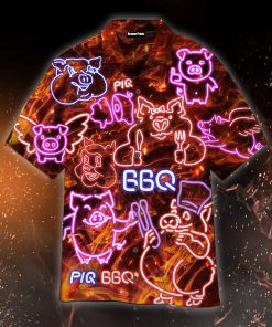 Neon Pig Bbq Aloha Shirts