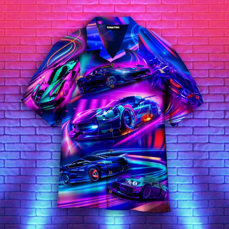 Neon Rave Colorful Car Racing Aloha Shirts