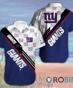 New York Giants Casual Button Down Hawaiian Shirts