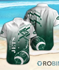 New York Jets Casual Button Down Hawaiian Shirts