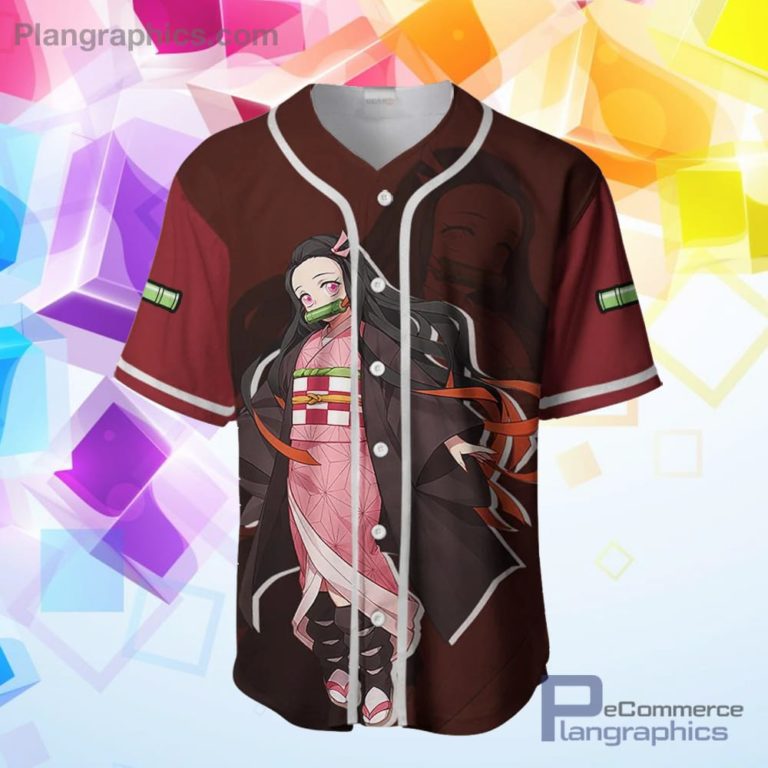 Nezuko Baseball Jersey Shirt Kimetsu Anime AOP Clothes