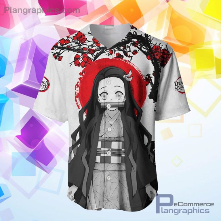Nezuko Baseball Jersey Shirt Kimetsu Anime AOP Clothes Japan Style