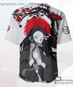Nezuko Baseball Jersey Shirt Kimetsu Anime AOP Clothes Japan Style Nezuko Baseball Jersey Shirt Kimetsu Anime AOP Clothes Japan Style