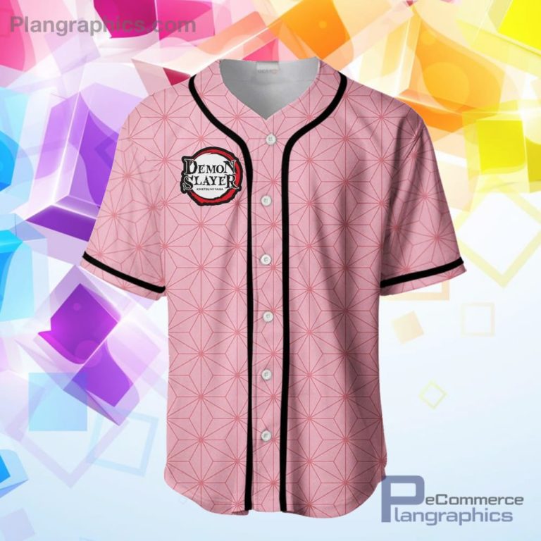 Nezuko Baseball Jersey Shirt Kimetsu Anime Costume Merch Clothes
