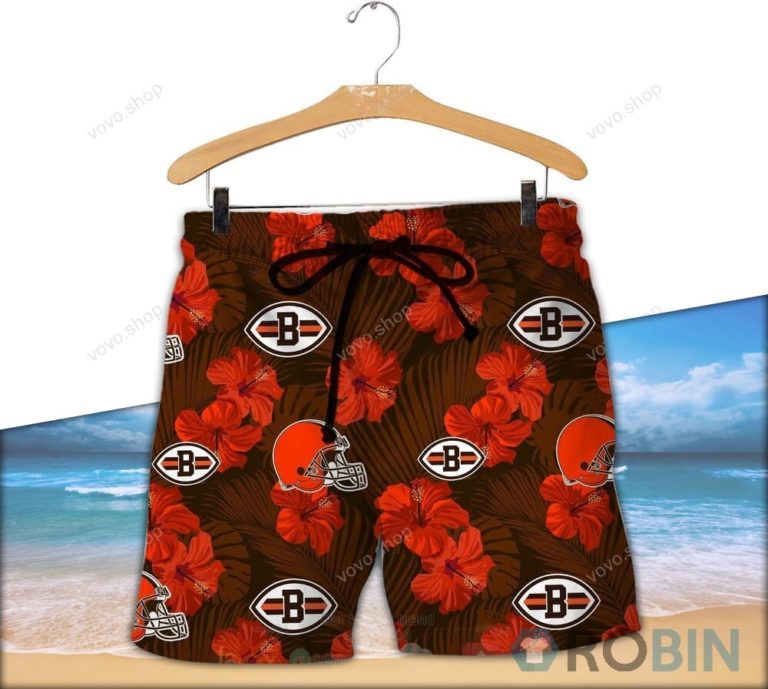 Nfl Cleveland Browns Hawaiian Shirt And Short
