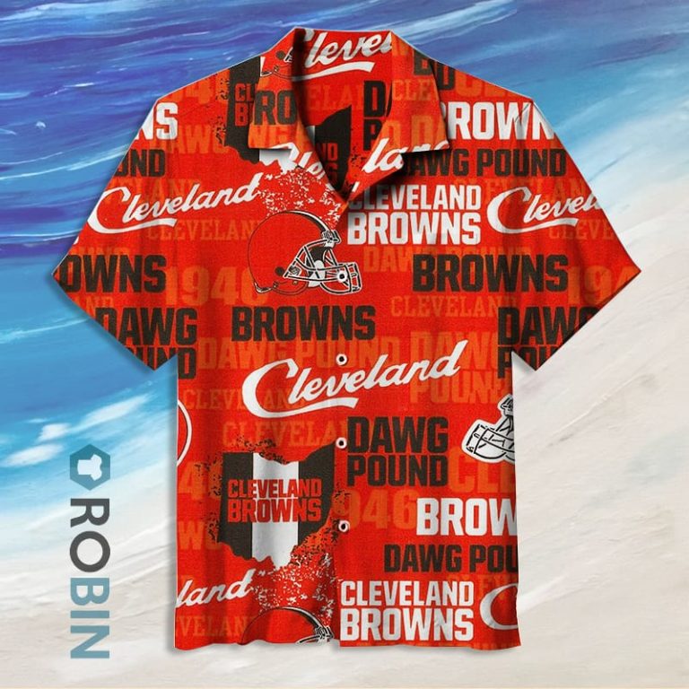 Nfl Cleveland Browns Regular Fit Casual Hawaiian Shirt