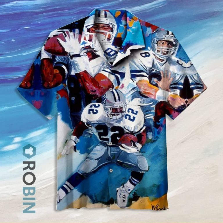 Nfl Dallas Cowboys Short Sleeve Button Down Hawaiian Shirt