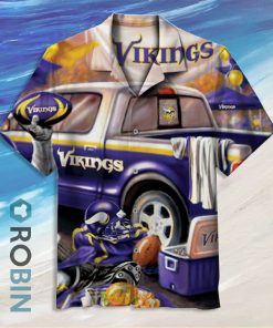 NFL Minnesota Vikings retro Casual Button Down Hawaiian Shirts