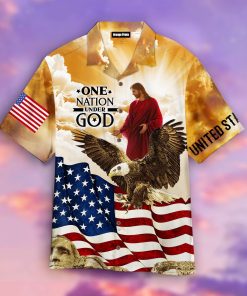 One Nation Under God Jesus Us Flag Aloha Shirts