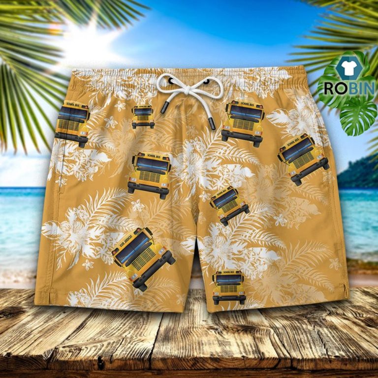 Pattern School Bus Hawaiian Short