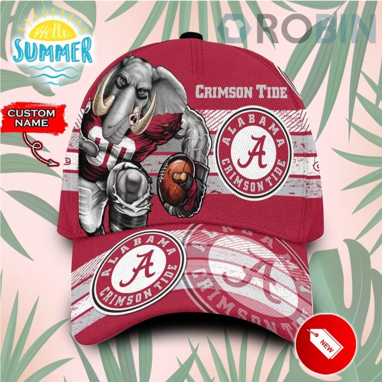 Personalized Alabama Crimson Tide Mascot Vintage Design Classic Baseball Cap Hat