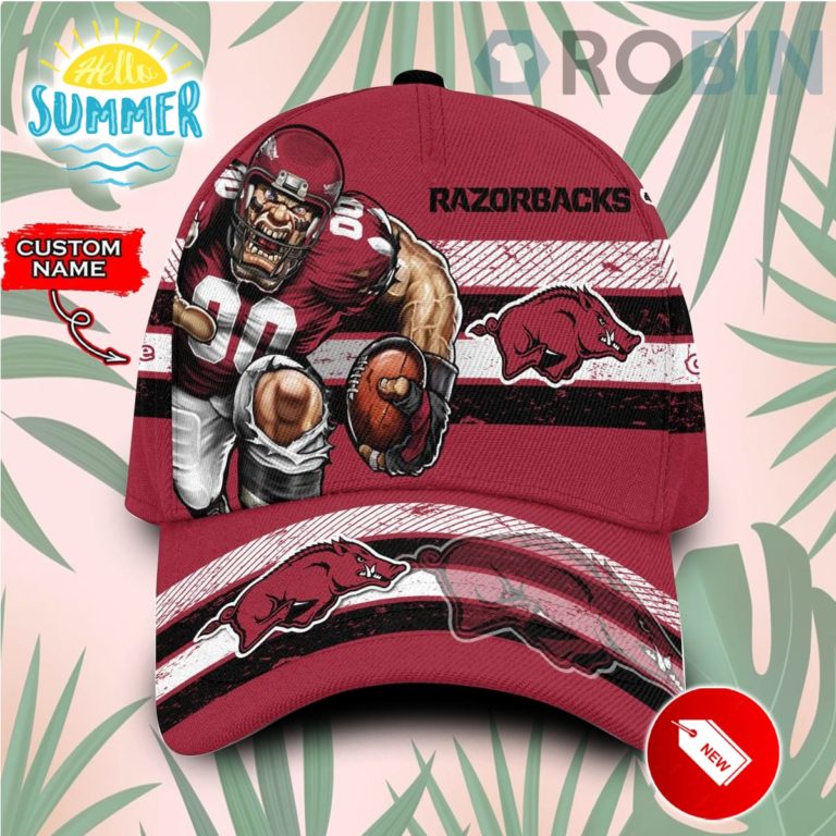 Personalized Arkansas Razorbacks Mascot Vintage Design Classic Baseball Cap Hat