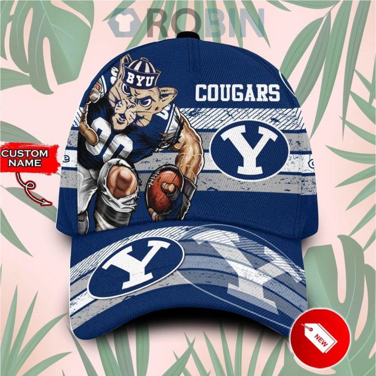 Personalized BYU Cougars Mascot Vintage Design Classic Baseball Cap Hat