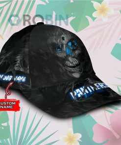 Personalized Carolina Panthers Skull Torn Fabric Classic Baseball Cap Hat Personalized Carolina Panthers Skull Torn Fabric Classic Baseball Cap Hat
