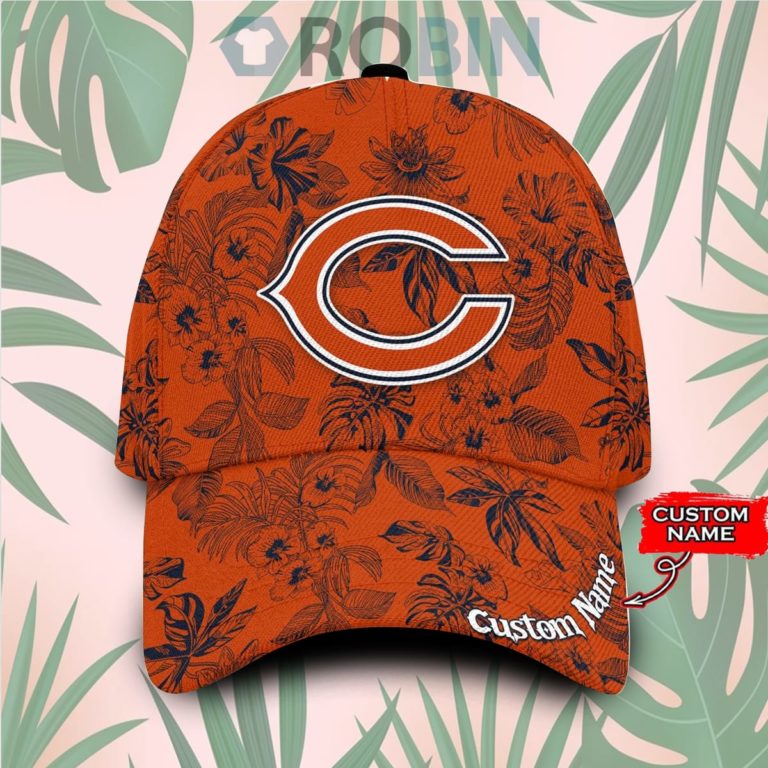 Personalized Chicago Bears Tropical Hawaiian Classic Baseball Cap Hat