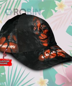 Personalized Cincinnati Bengals Skull Torn Fabric Classic Baseball Cap Hat