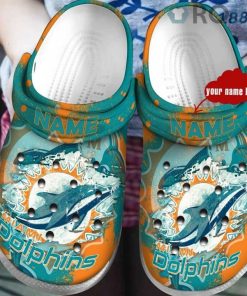 Personalized Custom Name Miami Dolphins Crocs Crocband Clog