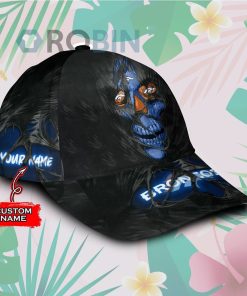 Personalized Denver Broncos Skull Torn Fabric Classic Baseball Cap Hat