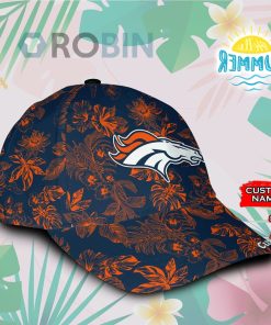 Personalized Denver Broncos Tropical Hawaiian Classic Baseball Cap Hat