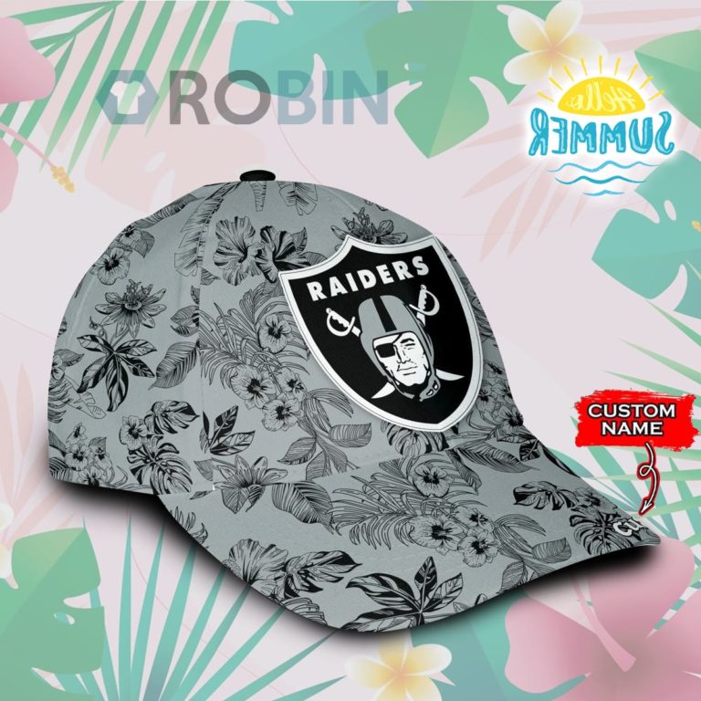 Personalized  Las Vegas Raiders Tropical Hawaiian Classic Baseball Cap Hat