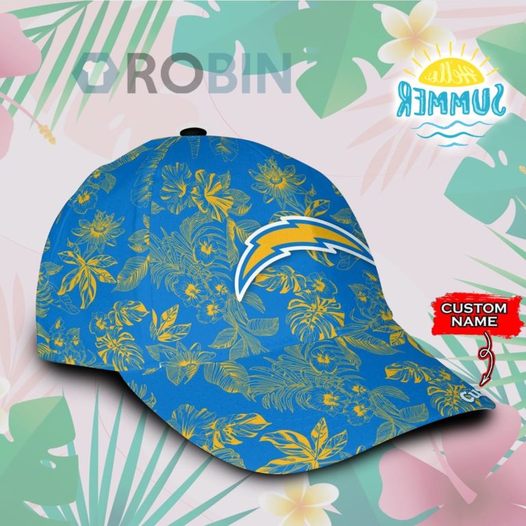 Personalized  Los Angeles Chargers Tropical Hawaiian Classic Baseball Cap Hat