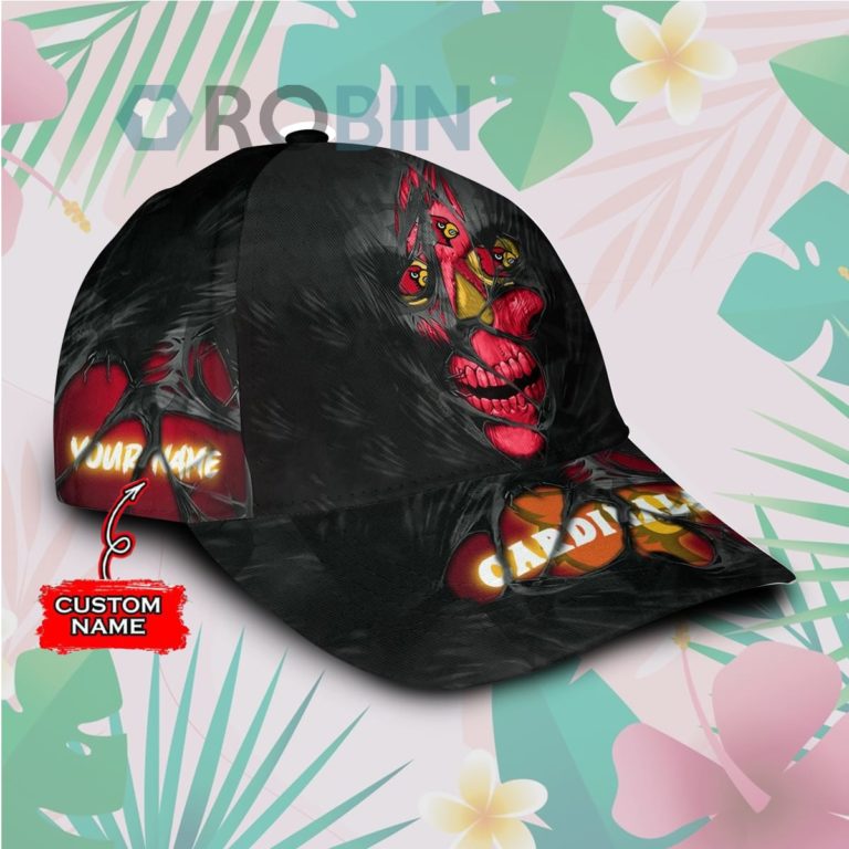 Personalized  Louisville Cardinals Skull Torn Fabric Classic Baseball Cap Hat