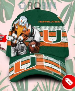 Personalized  Miami Hurricanes Mascot Vintage Design Classic Baseball Cap Hat