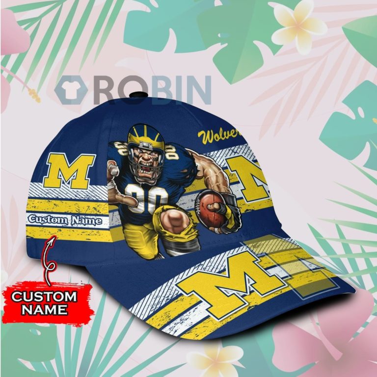 Personalized  Michigan Wolverines Mascot Vintage Design Classic Baseball Cap Hat