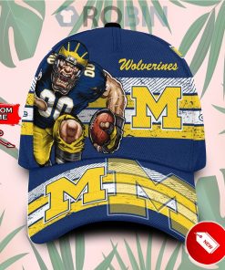 Personalized  Michigan Wolverines Mascot Vintage Design Classic Baseball Cap Hat