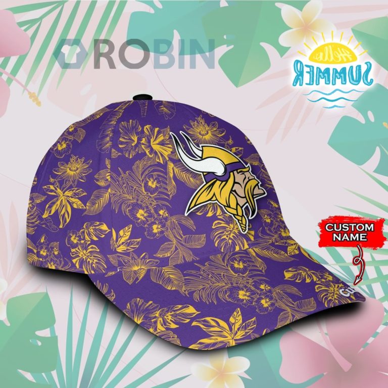 Personalized  Minnesota Vikings Tropical Hawaiian Classic Baseball Cap Hat
