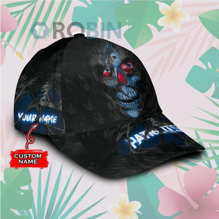 Personalized  New Orleans Saints Skull Torn Fabric Classic Baseball Cap Hat
