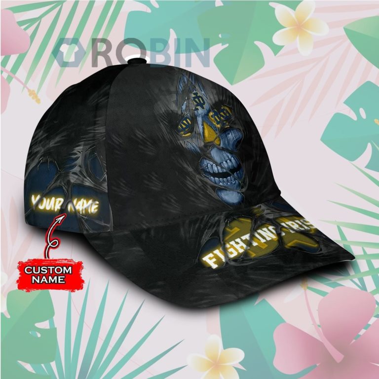 Personalized  Notre Dame Fighting Irish Skull Torn Fabric Classic Baseball Cap Hat