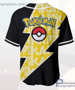 Pikachu Baseball Jersey Shirt Pokemon Anime Merch Clothes
