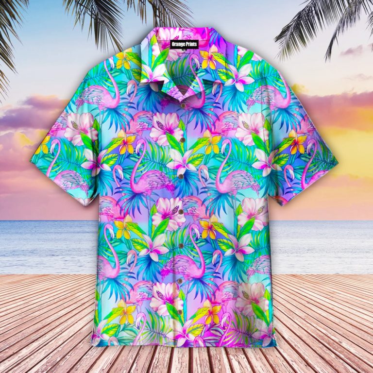 Pink Flamingo Tropical Aloha Shirts