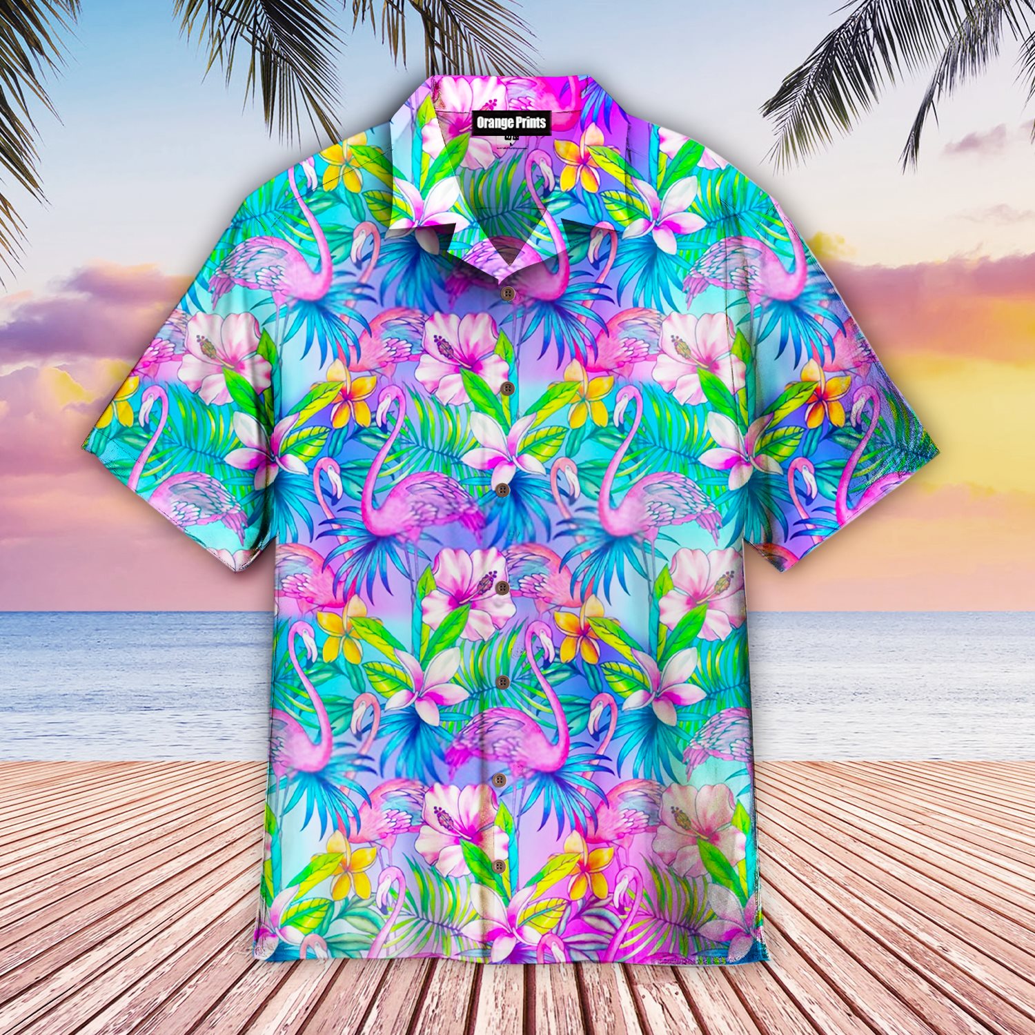 Pink Flamingo Tropical Aloha Shirts - RobinPlaceFabrics