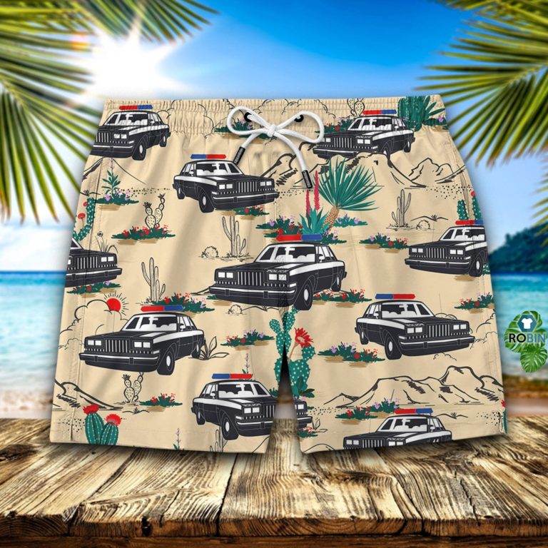 Police Police Cars Seamless Pattern Hawaiian Short
