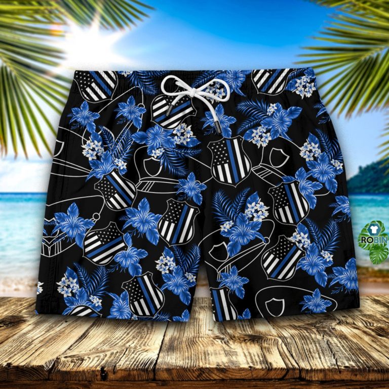 Police Police Seamless Pattern Hawaiian Short