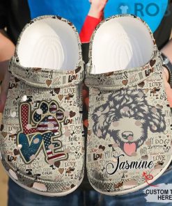 Poodle Personalized Love Vintage Crocs Crocband Clog