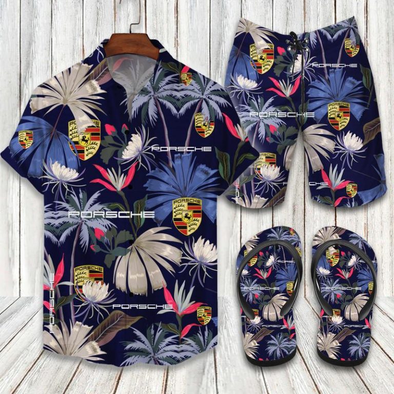 Porsche Hawaii Shirt and Shorts And Flip Flops