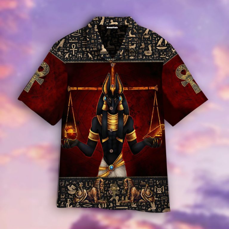 Red Anubis Ancient Aloha Shirts