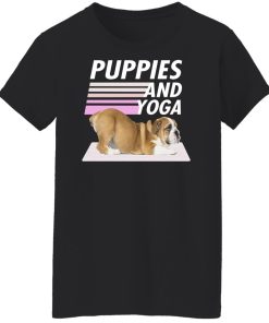 puppies and yoga ladies t shirt