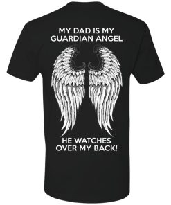 dad is my guardian angel ladies t shirt