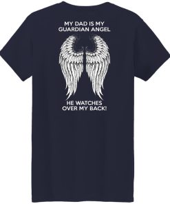 dad is my guardian angel ladies t shirt