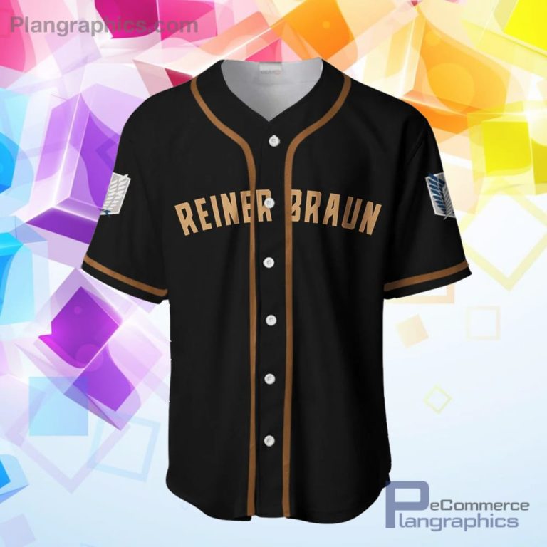 Reiner Braun Baseball Jersey Shirt Attack On Titan Anime Merch Clothes