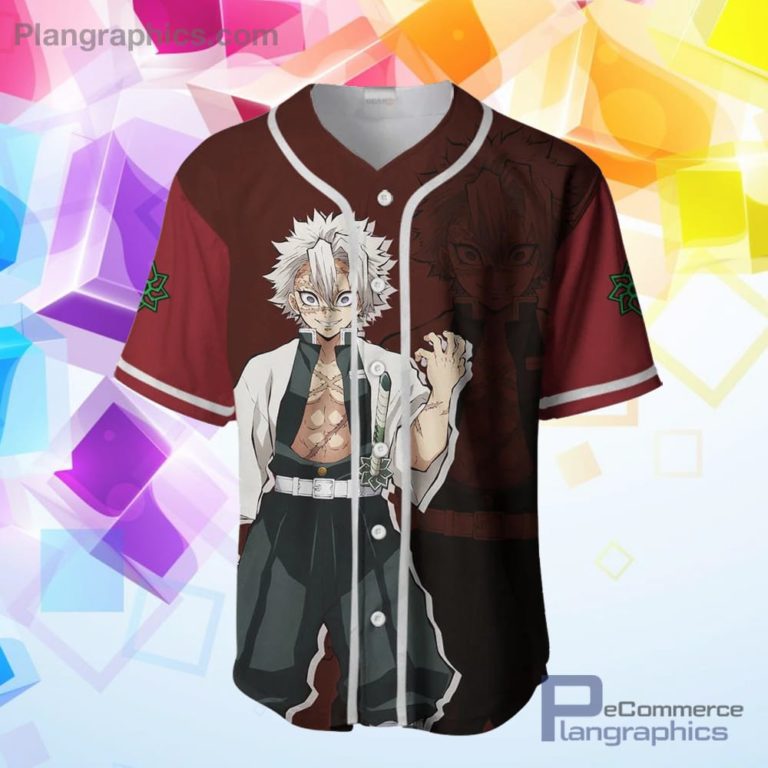 Sanemi Shinazugawa Baseball Jersey Shirt Kimetsu Anime Merch Clothes