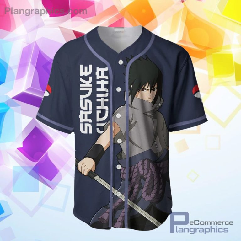 Sasuke Uchiha Baseball Jersey Shirt Naruto Anime Merch Clothes