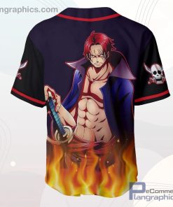 Shanks Baseball Jersey Shirt OP Anime Merch Clothes