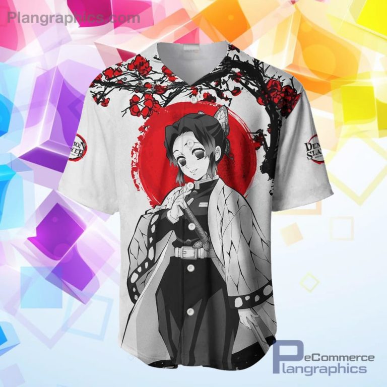 Shinobu Kocho Baseball Jersey Shirt Kimetsu Anime Merch Clothes Japan Style